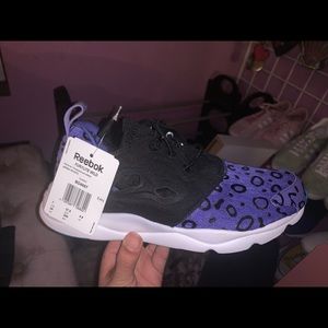 Purple Leopard Reebok Athletic Shoes